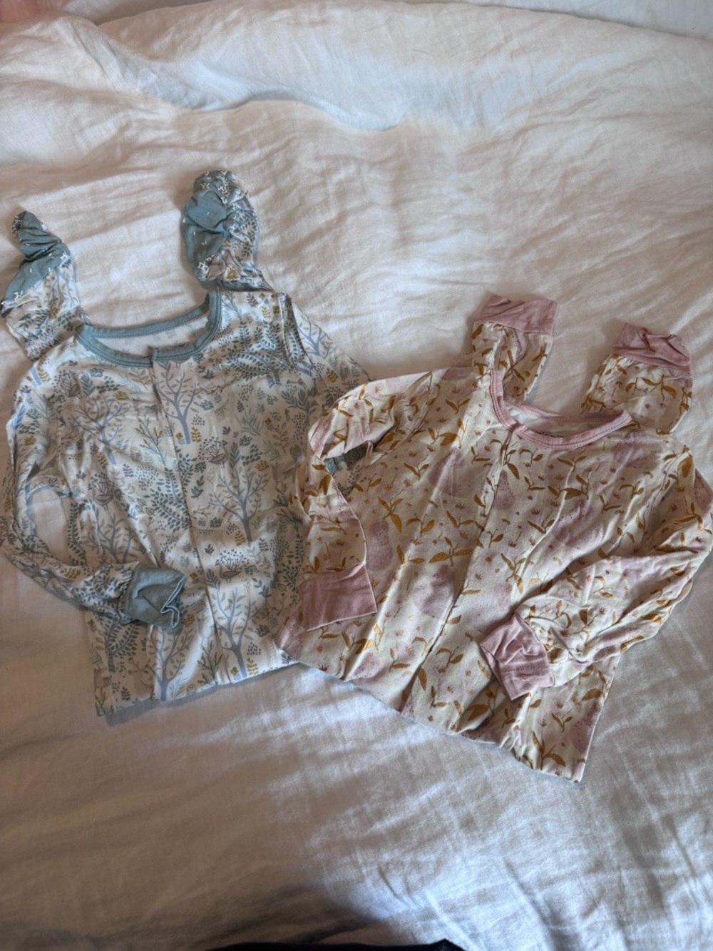 Magnetic Me Floral Long-Sleeve Tops in Blue and Pink